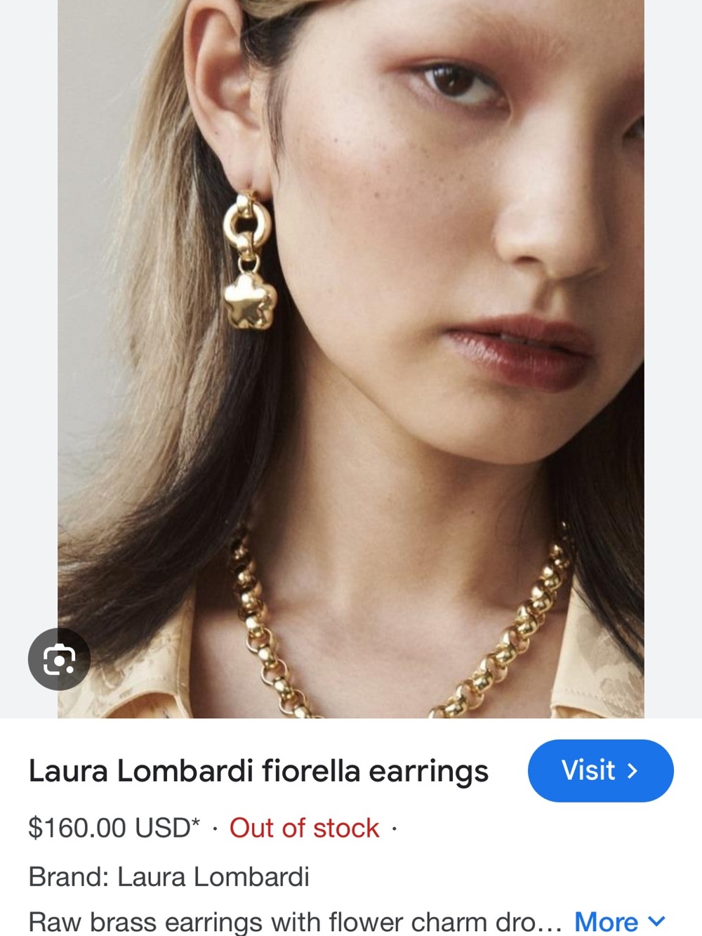 Laura Lombardi Gold Fiorella Flower Charm Drop Earrings
